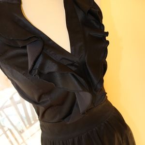 Semi Formal Black Sleeveless Unique Dress.